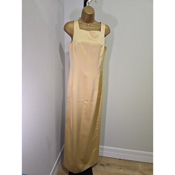 Vintage Rimini Satin Two Piece Maxi Formal Womens 6 Long Jacket Champagne Beige - Picture 5 of 9